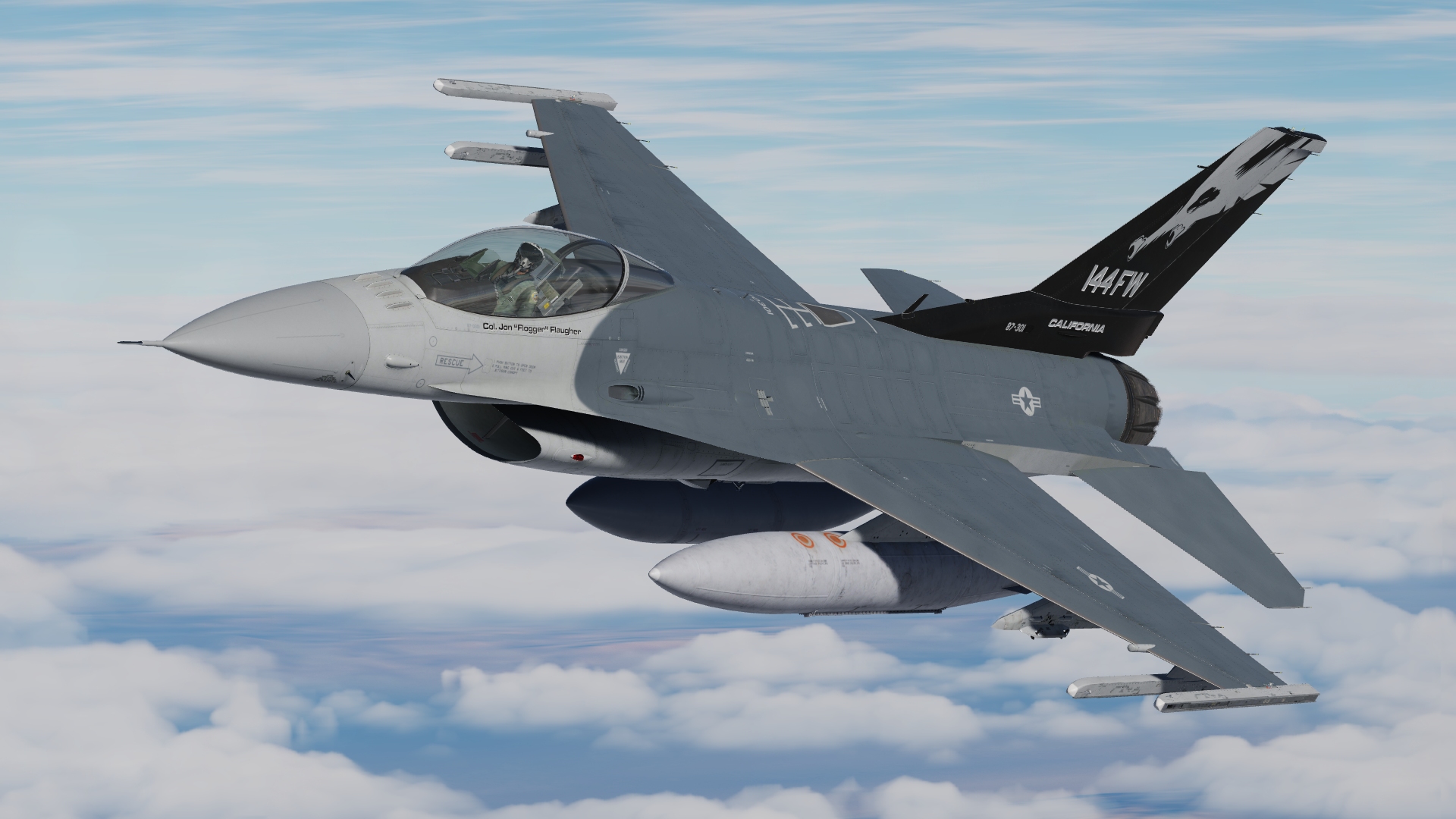 California ANG Black Tail F-16C - 194th Fighter Squadron 144th Fighter Wing
