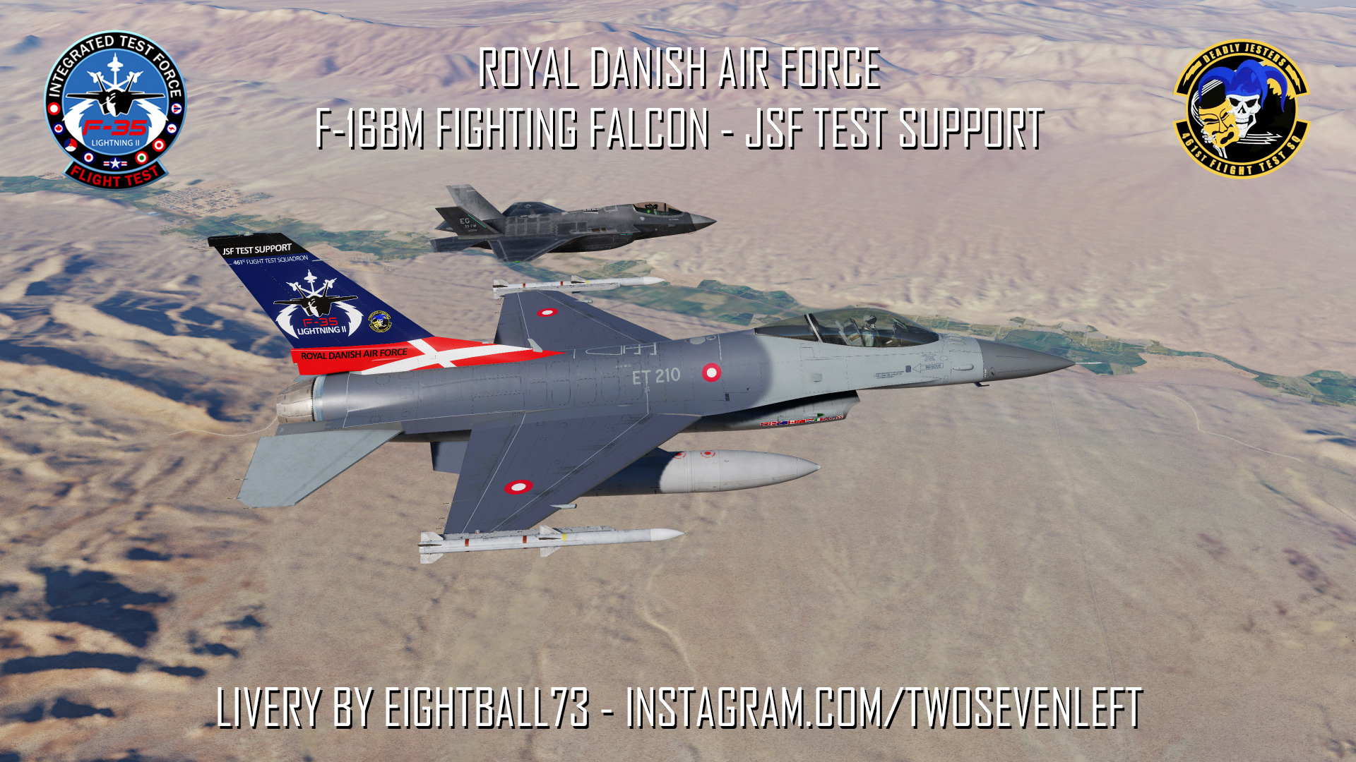 Engineering Rdaf RDAF F-16BM Fighting Falcon ET 210 JSF Test Support