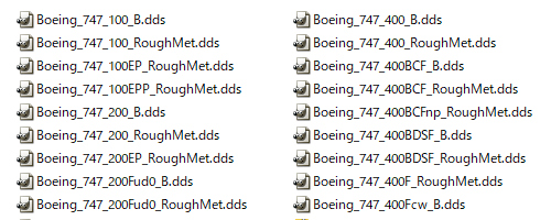 Boeing 747 Common Normal map / RoughMet Textures pack for Civil Aircraft Mod Rev2