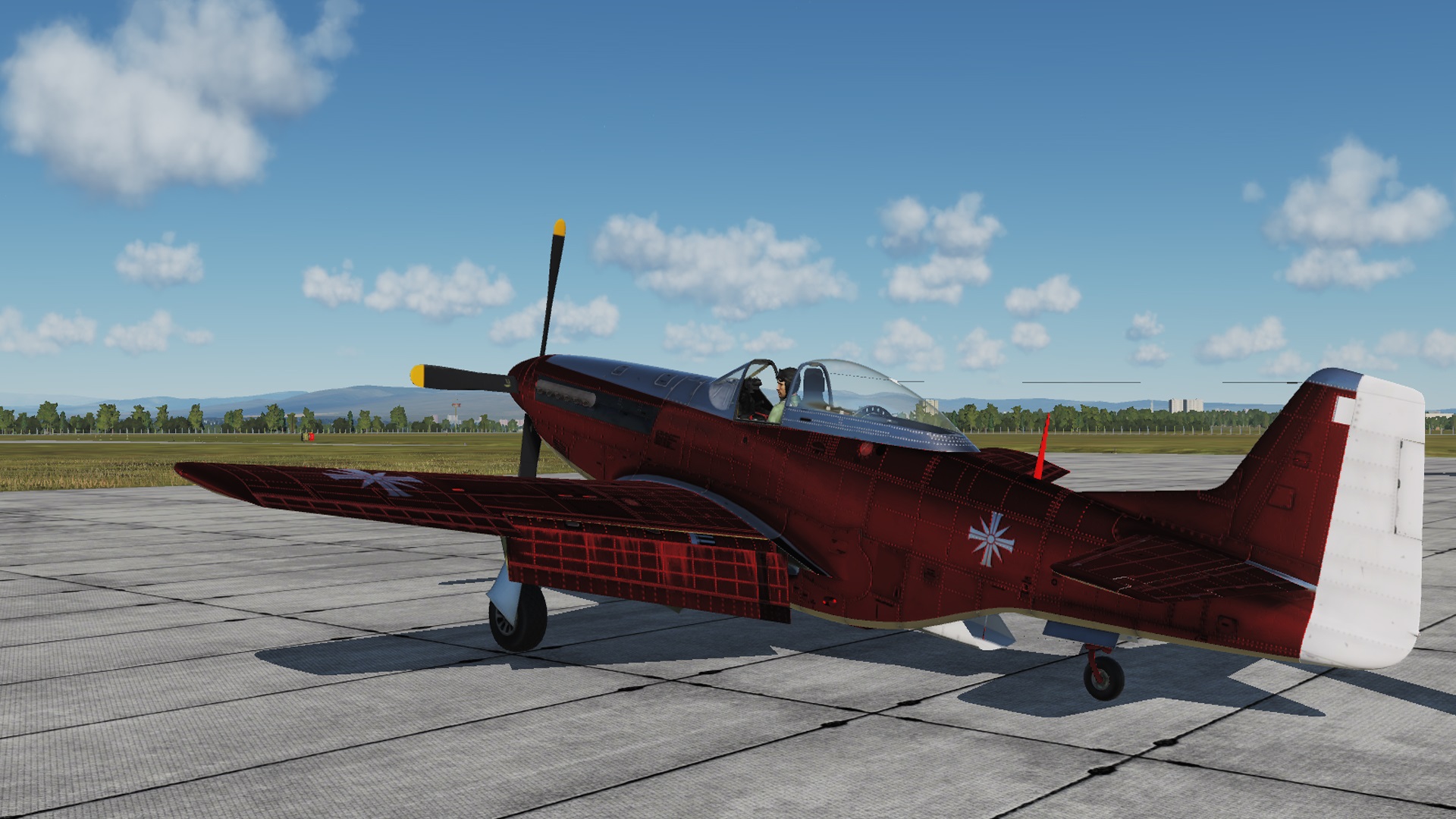 P-51D Mustang | Hunter Airplane Skin [RED] from FC5 | Far Cry 5 Skin