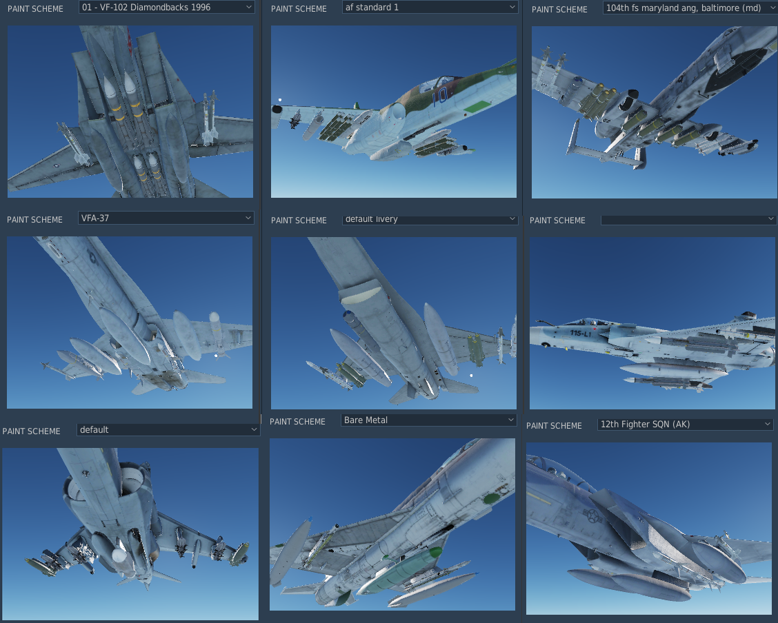 DCS ME Aircraft Payload Preview Overhaul