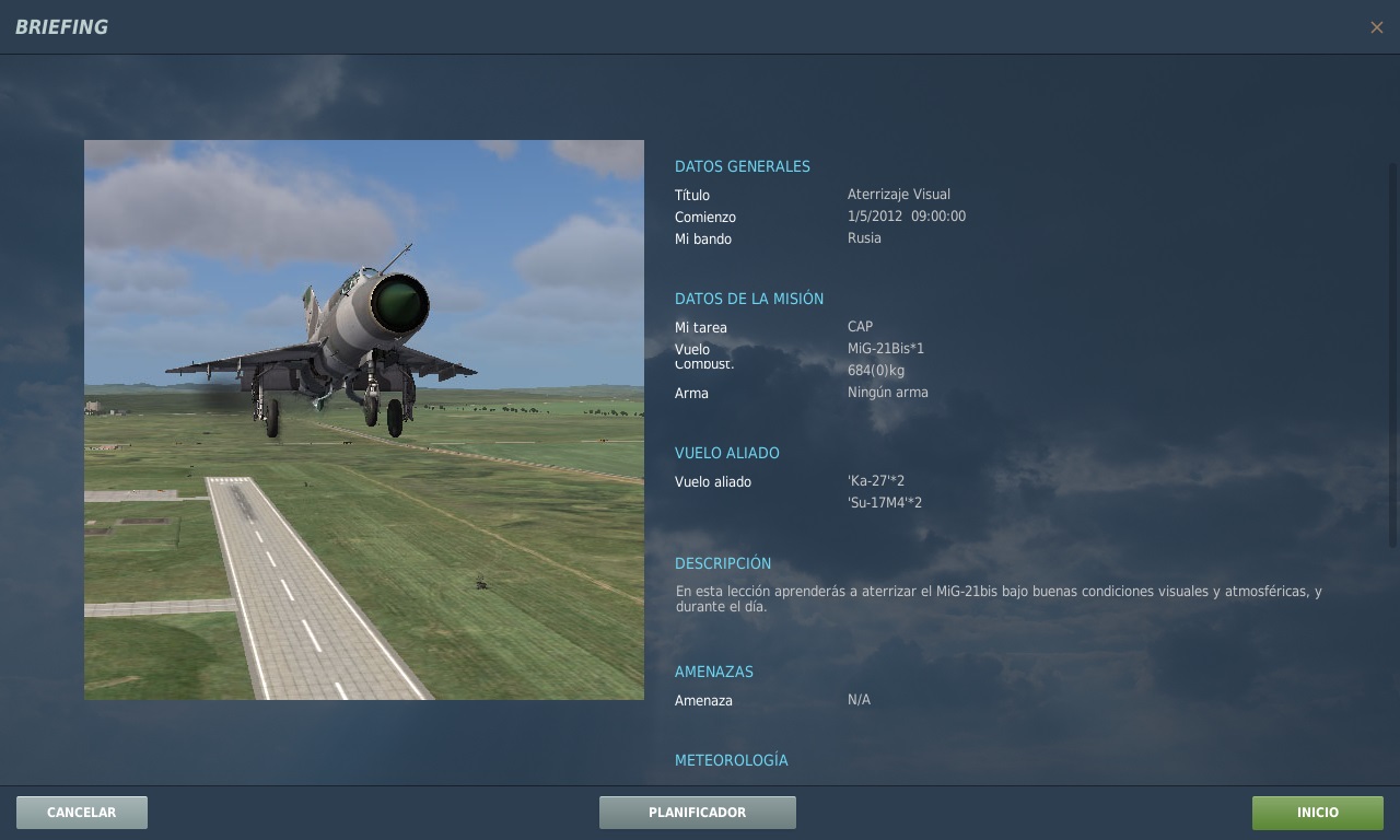 Misiones de Entrenamiento de DCS MIG-21bis con voces español