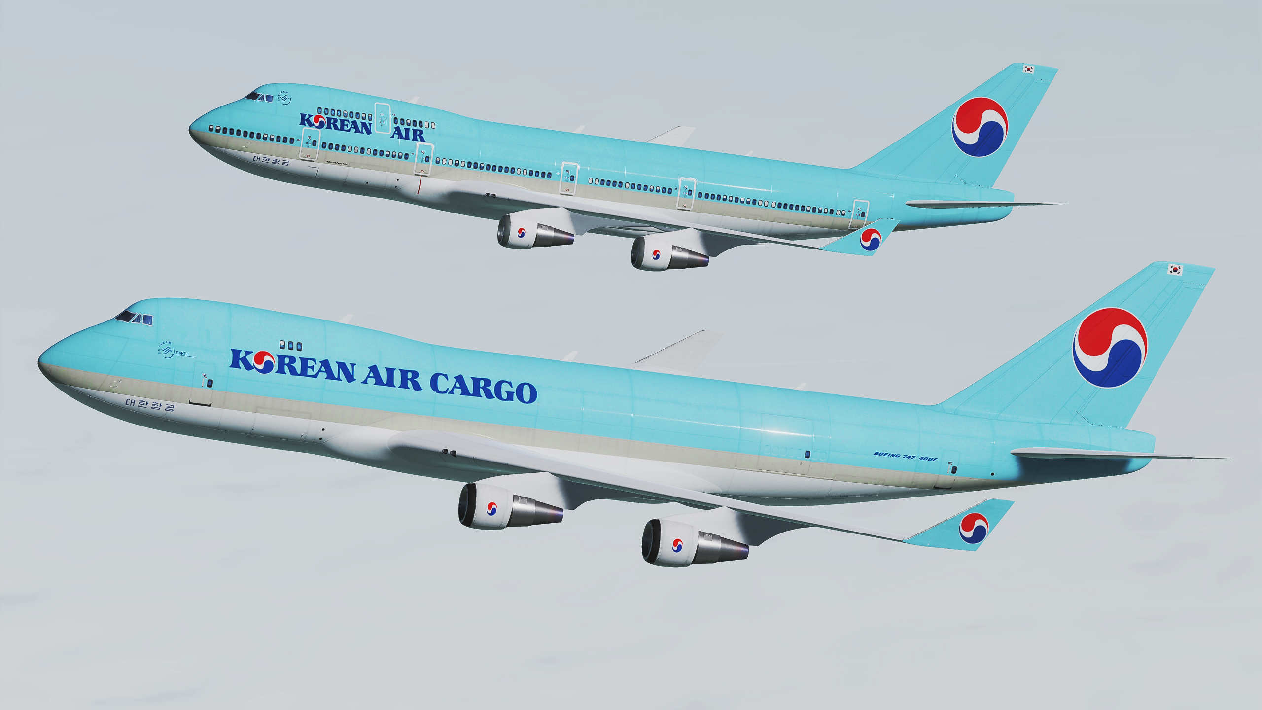 Korean Air 747-400 Skin Pack for Civilian Aircraft Mod