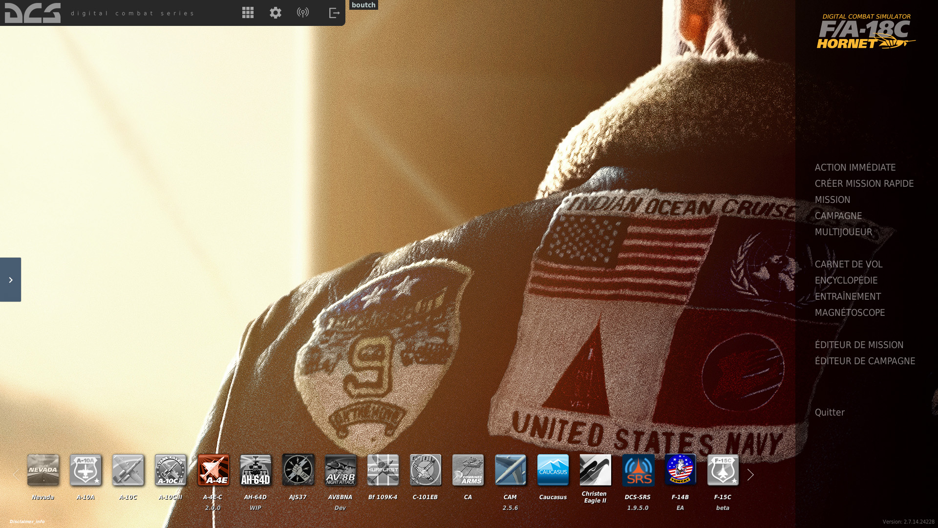 F/A18 : Menu Theme n°1 Top Gun Maverick & Music