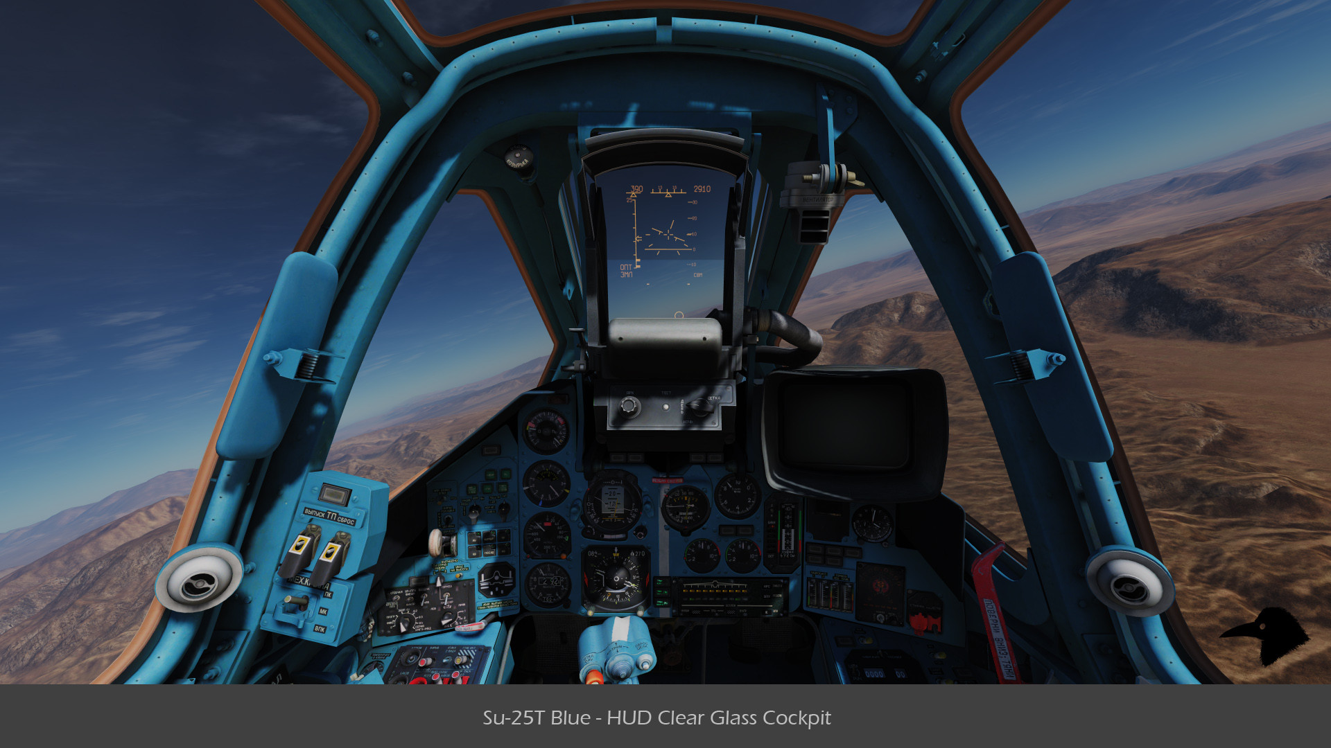 Su-25T Blue - HUD Clear Glass Cockpit v01