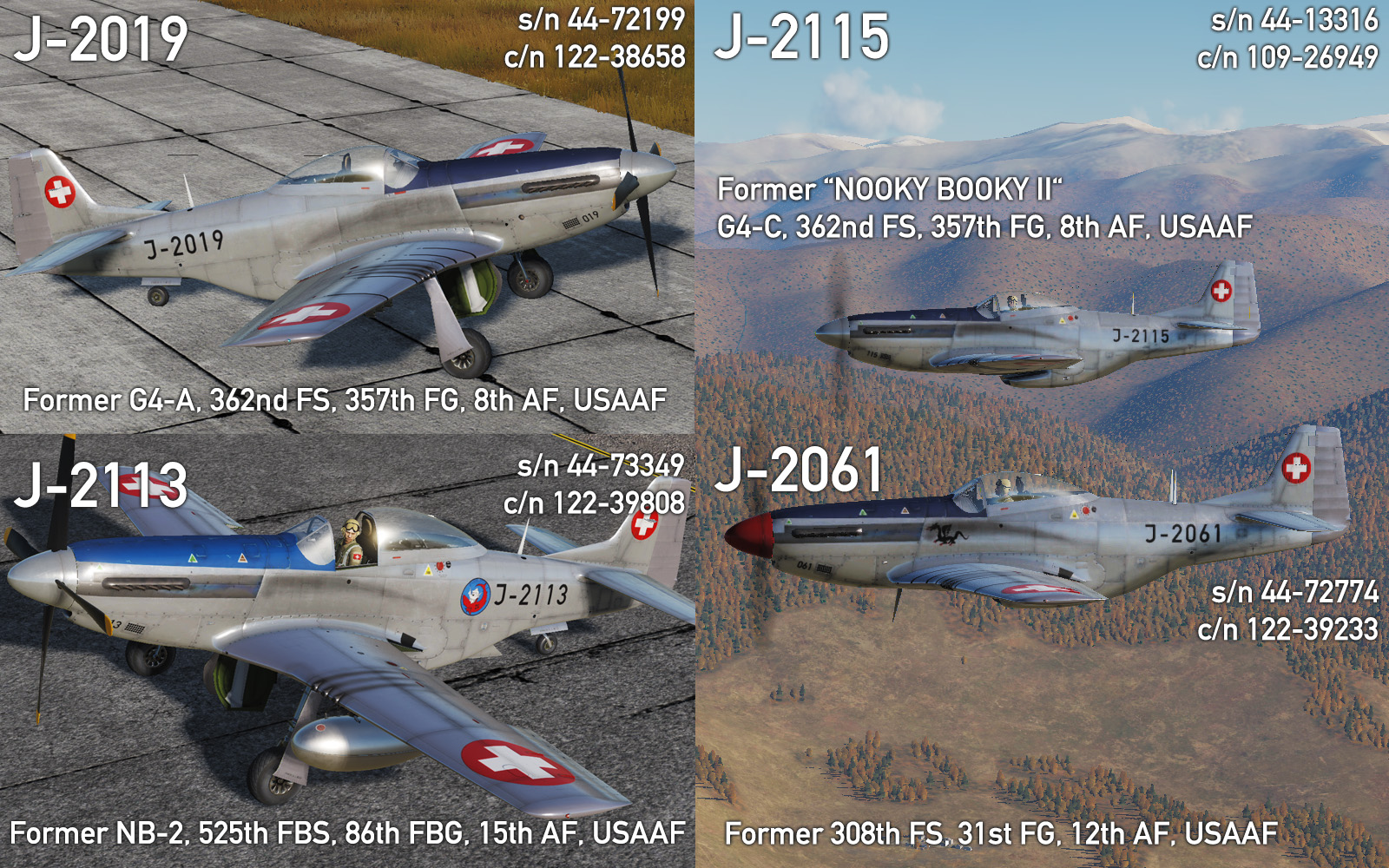 P-51D / TF-51D Swiss Air Force Pack 4.0 - Late Schemes