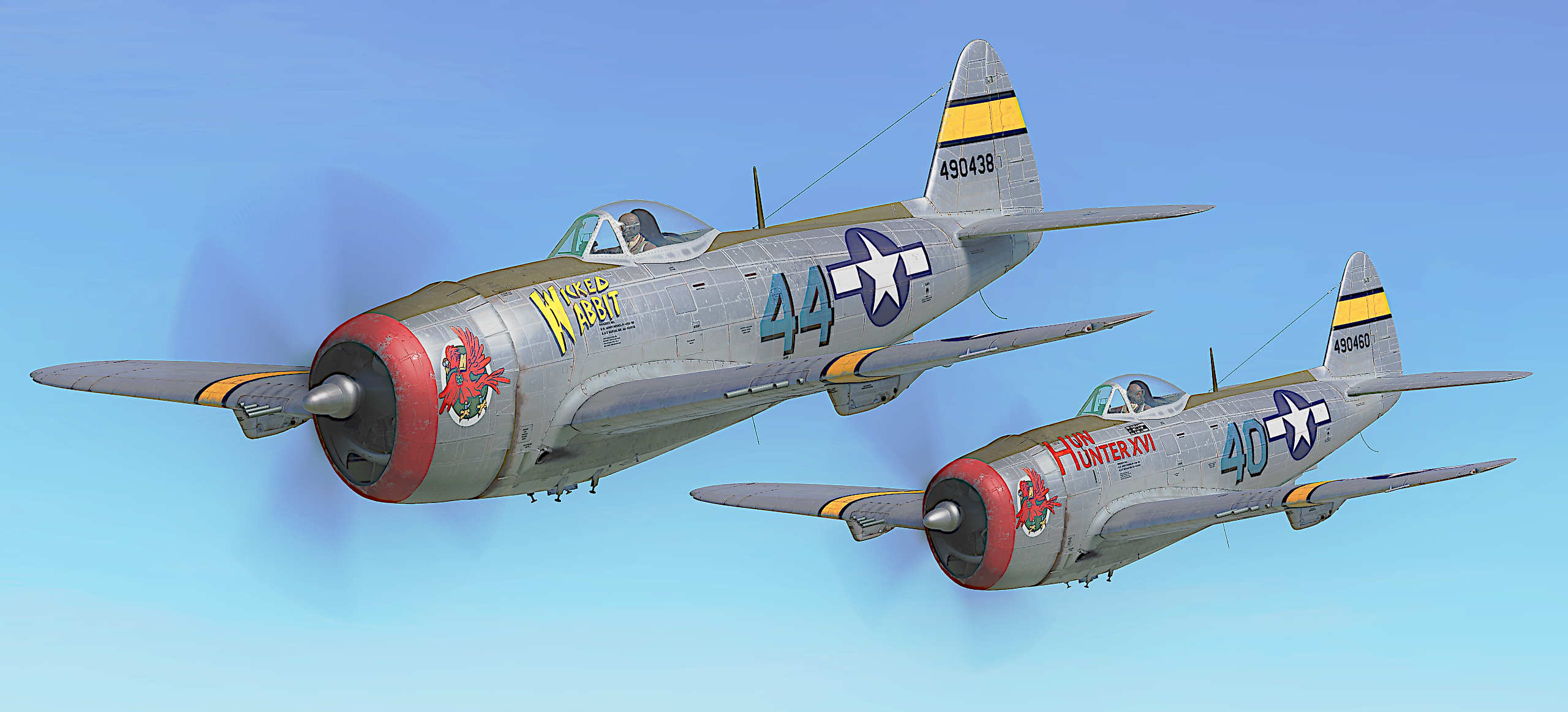 P47D-30 "Wicked Wabbit" Flown By Lt. James C. “Wabbit” Hare,65th Fighter Squadron.UPDATED