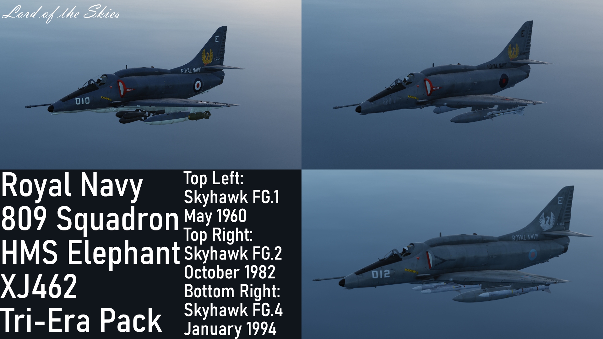 Royal Navy 809 NAS A-4E Skyhawk Tri-Era Pack