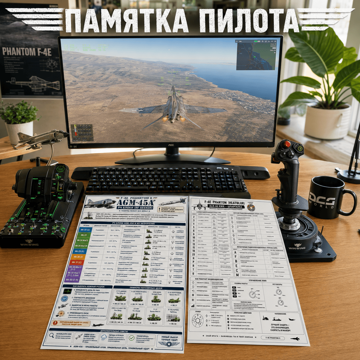 F-4E Phantom II Pilot Kneeboard Pack (RU) | AGM-45A + RWR