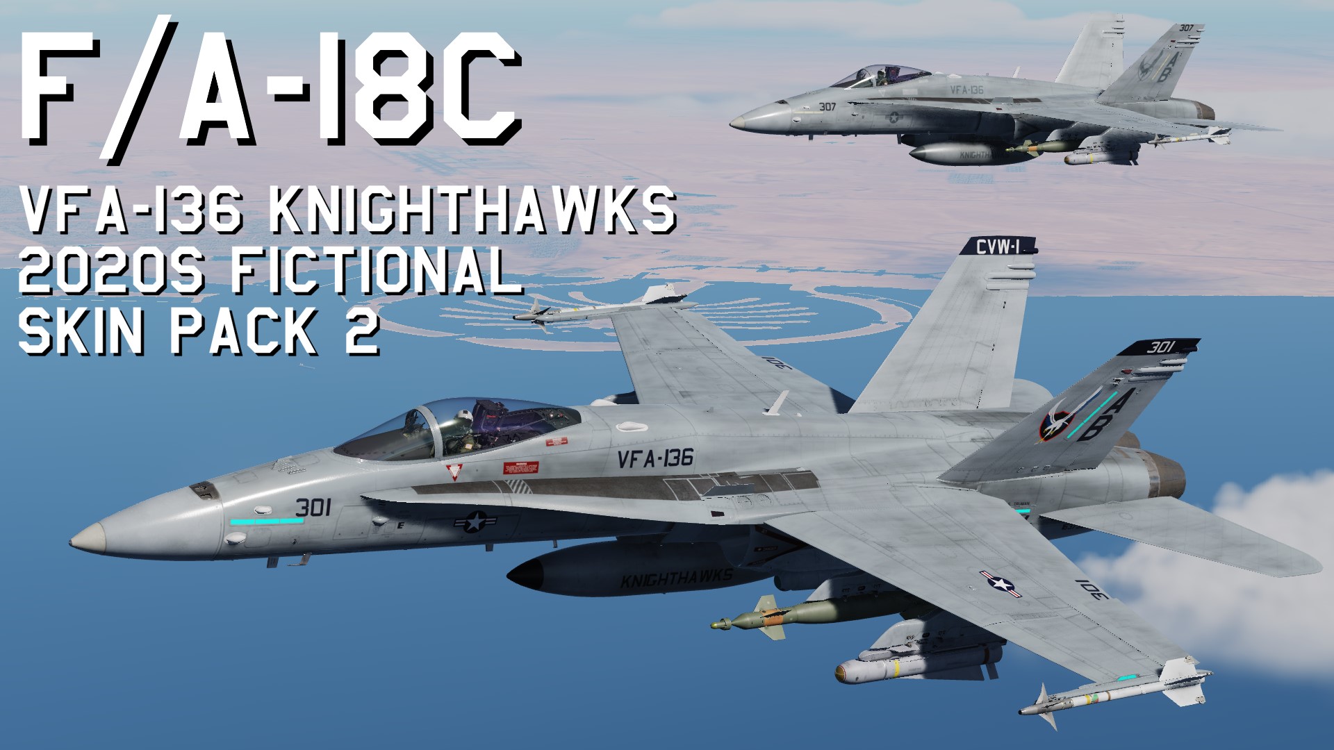 FA-18C VFA-136 Knighthawks 2020s fictional 4K Skin Pack 2 update 2024/11/17