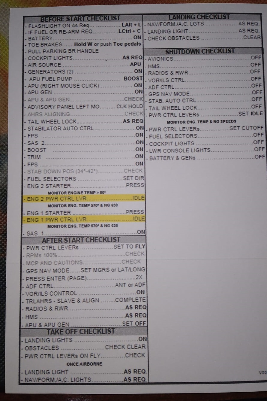 UH-60L Quick Reference Checklist V0.3