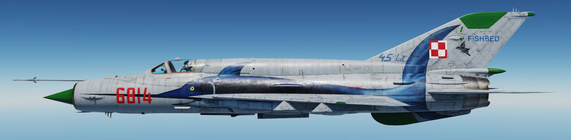 MiG-21, Polish Air Force, 3.ELT, "6814 Red" - 45th Anniversary